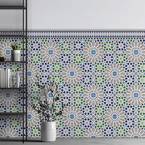 Artesian Contemporary Mosaic Ceramic Tile Moorish Zellige Authentic Moroccan