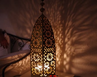 AMIRA Majestic Extra Large 37 Inch Hammered Metal Rustic Moroccan Indoor/Outdoor Lantern. (Labor Day Sale)