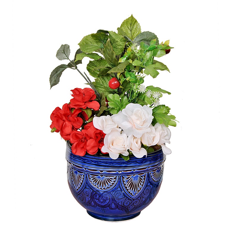 Top Seller AMIRA Handcrafted Mediterranean Decorative Planter 10.5 Inch Morocco Labor day sale image 9