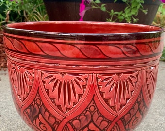 Top Seller! AMIRA Handcrafted Mediterranean Decorative Ceramic Planter 10.5 Inch (Morocco)