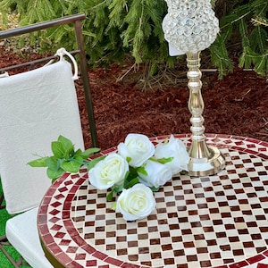 Authentic Moroccan Mosaic & Heavy Wrought Iron Bistro Table