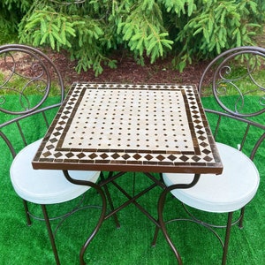 Authentic Moroccan Mosaic & Heavy Wrought Iron 3 Piece Set