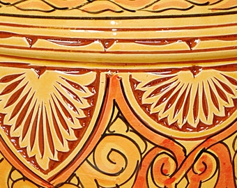 Top Seller! AMIRA Handcrafted Mediterranean Decorative Ceramic Planter 10.5 Inch (Morocco)