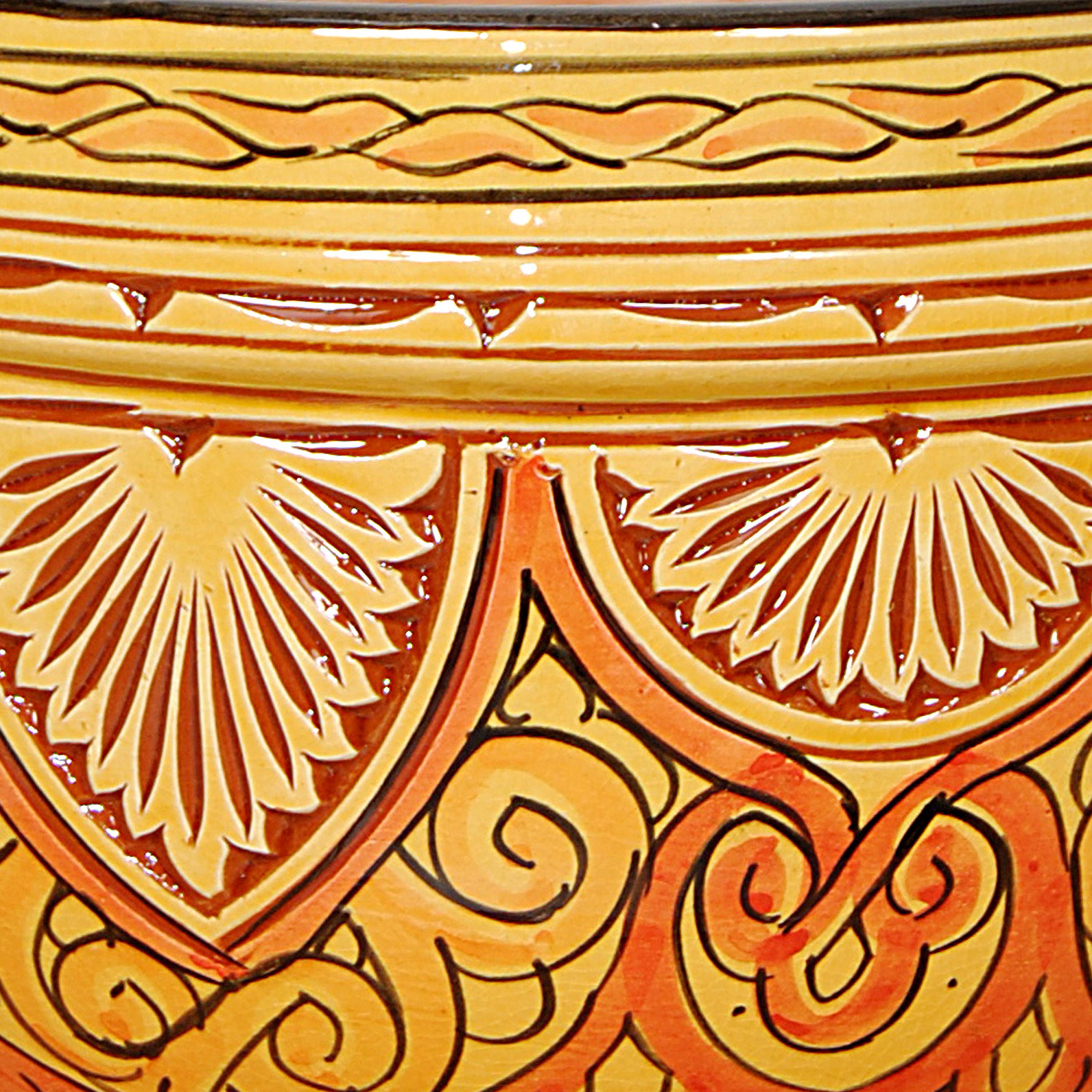 Top Seller! AMIRA Handcrafted Mediterranean Decorative Ceramic Planter 10.5 Inch (Morocco)