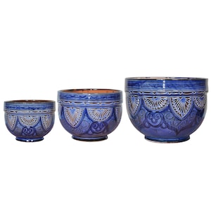 Top Seller AMIRA Handcrafted Mediterranean Decorative Planter 10.5 Inch Morocco Labor day sale Set of 3 inches