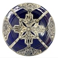 Moroccan Ceramic Decorative Plate Plate/Wall Hanging with Embossed Metal 14 in