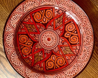 Engraved Decorative Ceramic Plate/Wall Hanging 10.5 Inches Chili (Morocco)