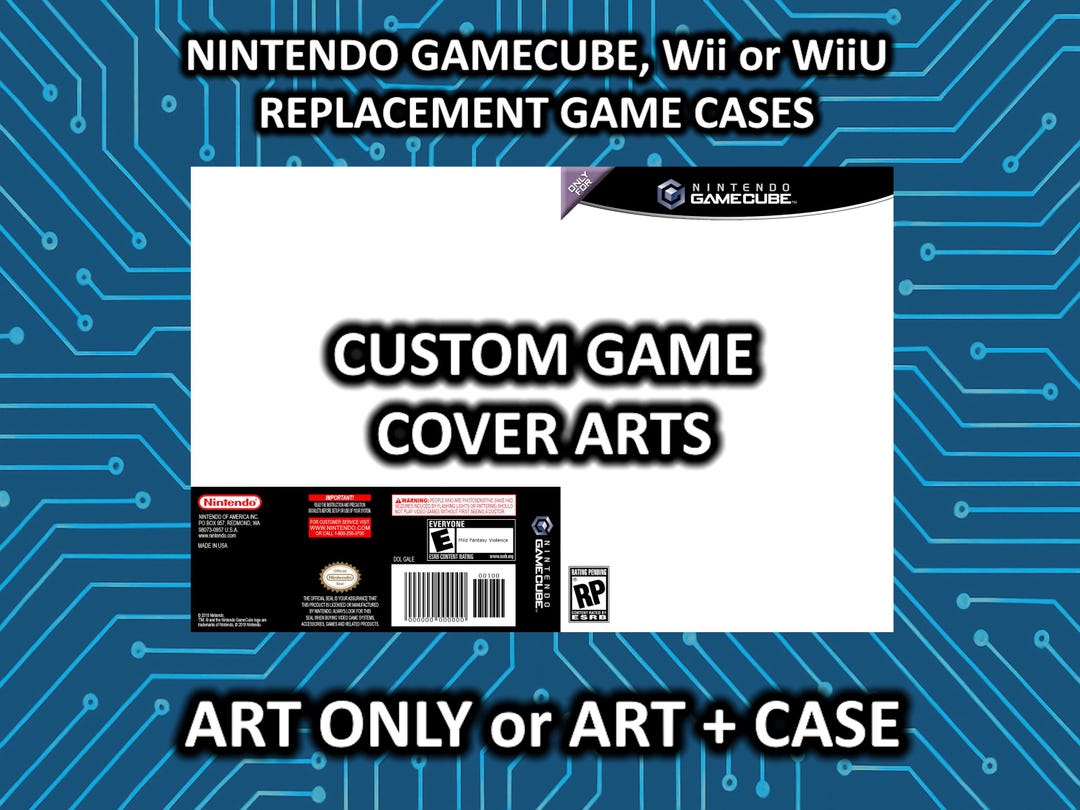 Nintendo Gamecube, Wii, Wiiu Custom Game Case Replacement Art