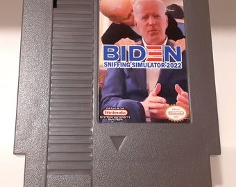 Biden Sniffing Simulator 2022 Nintendo NES Custom Video Game Cartridge Shell Parody Political Item!