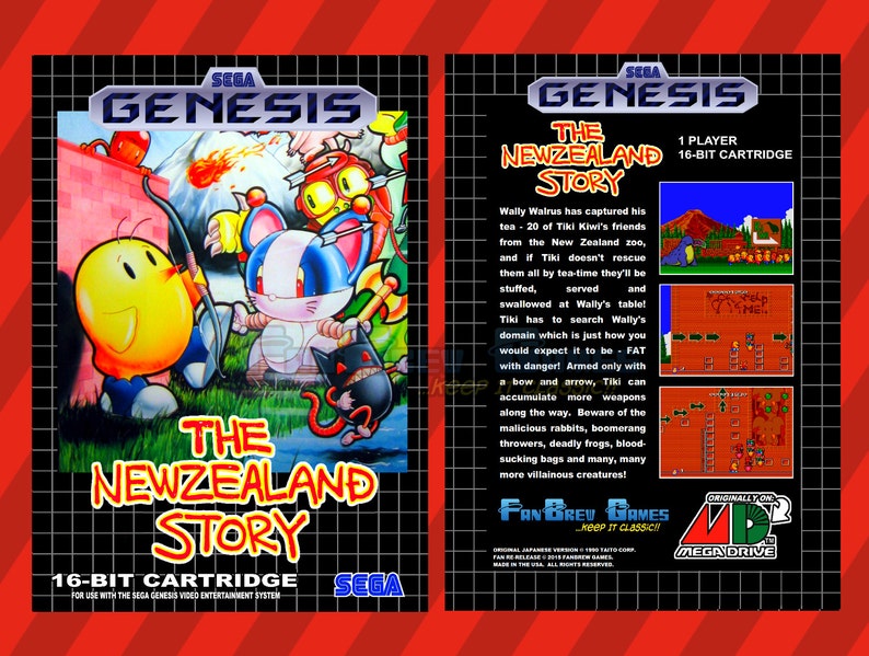 SPECIAL ORDER The New Zealand Story Custom Unreleased Sega Genesis Arcade Platformer!