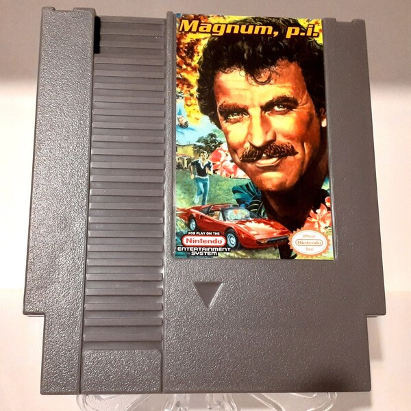 MAGNUM P.I. Nintendo NES Custom Video Game Cartridge Shell Parody Fantasy Item!