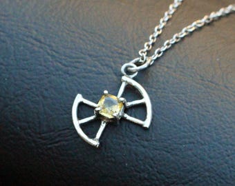Yellow Sapphire Pendant, "The Sun" Tarot-Inspired, Sterling Silver, Handmade