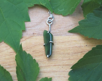 Jadeite Jade Pendant, Handmade, Minimalist Design