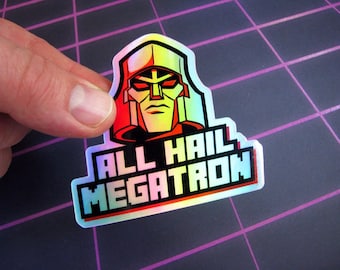 Megatron Holographic Sticker - Transformers Die Cut Decal for Laptop, Skateboard, Vehicle, and more!