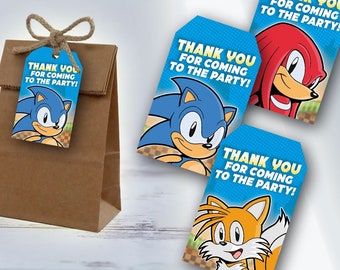 Sonic Thank You Tags - Digital Printable - Sonic the Hedgehog Birthday Party or Event - Digital Template
