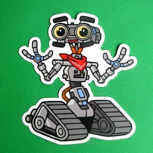 Autocollant en vinyle Johnny Five - Autocollant de film de style anime MIGNON de court-circuit pour ordinateur portable, skateboard, véhicule et plus encore !
