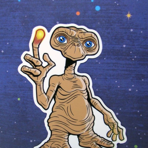 E.T. Vinyl-Aufkleber - E.T. Der gestanzte Aufkleber „Extra Terrestrial Movie“ für Laptop, Skateboard, Fahrzeug und mehr!