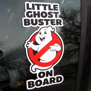 Naklejka Little Ghostbuster On Board 6,5" Cute Baby GhostBusters Vinyl Vehicle Decal