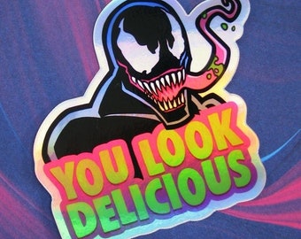 Venom Holographic Sticker - Die Cut Decal for Laptop, Skateboard, Vehicle, and more!