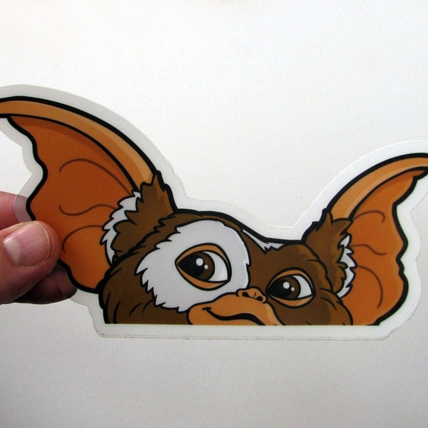 Peeking Gizmo Transparent Sticker - Clear Die Cut Gremlins Decal for Car, Laptop, Skateboard, Vehicle, and more!