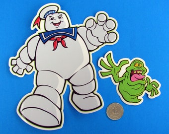 Ghostbusters Vinyl-Aufkleber - Slimer & Stay Puft Marshmallow Man Die Cut Premium Decals