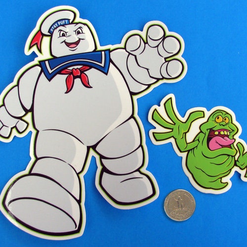 Ghostbusters Vinyl Stickers Set Slimer & Stay Puft Etsy