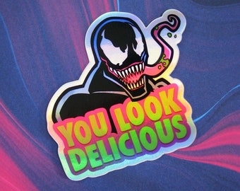 Venom Holographic Sticker - Die Cut Decal for Laptop, Skateboard, Vehicle, and more!