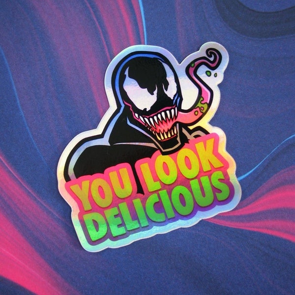 Venom Holographic Sticker - Die Cut Decal for Laptop, Skateboard, Vehicle, and more!