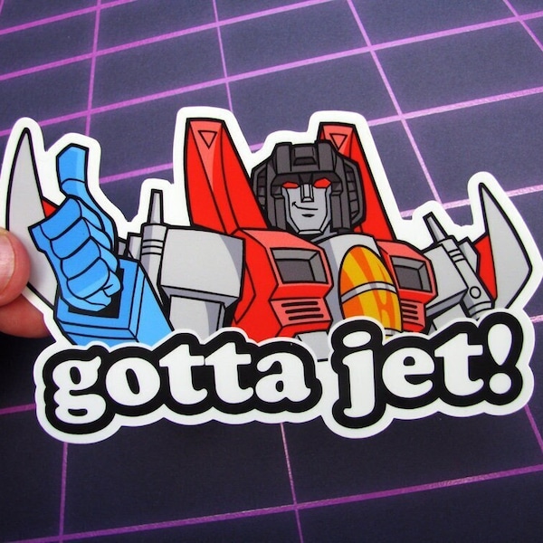 Starscream Gotta Jet! Gestanste sticker, Transformers Decepticon-sticker