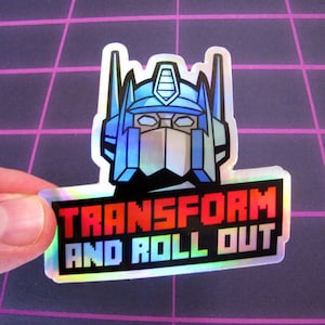 Optimus Prime Holographic Sticker - Transformers Roll Out Die Cut Decal for Laptop, Skateboard, Vehicle, and more!