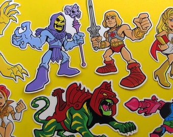 Masters of the Universe Stickers - Premium Vinyl Decals - He-man/Orko/Skeletor/Battle Cat/Trap Jaw