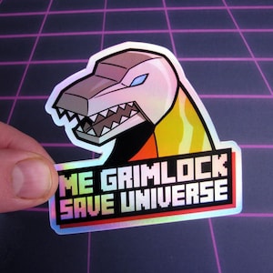 Grimlock Holographischer Aufkleber - Transformatoren Die Cut Metallic Aufkleber für Laptop, Skateboard, Fahrzeuge und mehr!