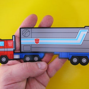 Optimus Prime Fridge Magnet - Transformers G1 Style 6.5" Truck Magnet for Fridge, Magnetic Board, Other Metal Surfaces