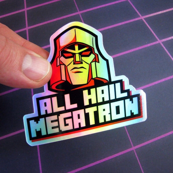 Megatron Holographic Sticker – Transformers Die Cut Aufkleber für Laptop, Skateboard, Fahrzeug und mehr!