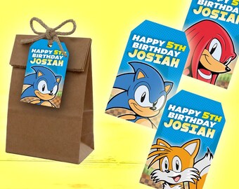 Sonic Birthday Party Favor Tags – Personalized, Printable (Digital Download)