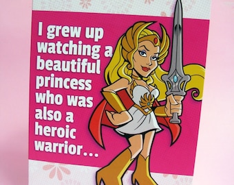 She-Ra Mother's Day Card - 5 x7" Princess of Power MOTU Greeting Card for Mom **Ships from Canada**