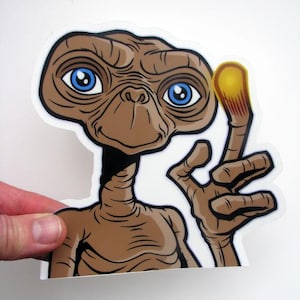 Peeking E.T. Vinyl Sticker - BIG E.T. the Extra Terrestrial Decal for Car or Vehicle Window and More!