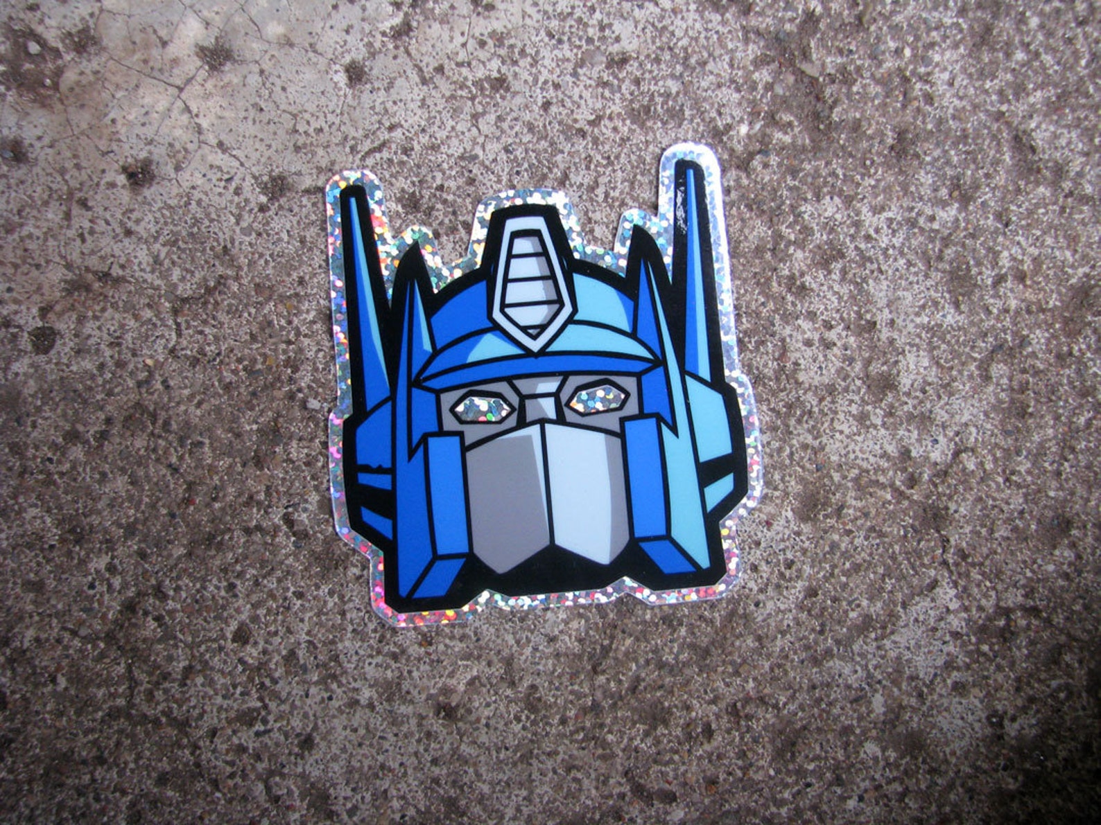 Optimus Prime Glitter Sticker - Transformers Shiny Glittery Die Cut ...