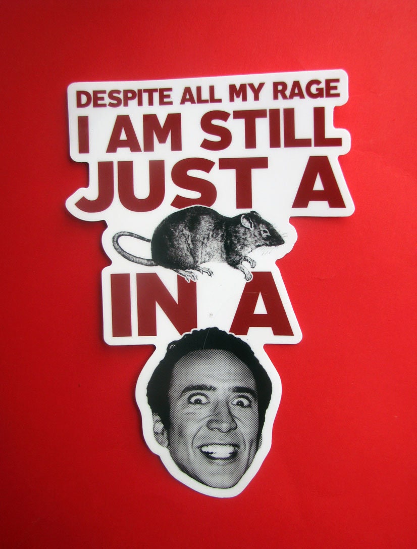 Rat In A Cage Vinyl Sticker - 5.75" Premium Quality Funny 90s Rock Music Decal