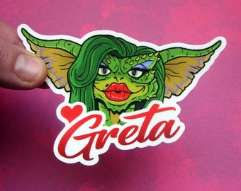Greta Gremlins Aufkleber, Die Cut Aufkleber, 11,6 cm