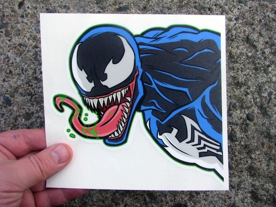 Peeking Venom Transfer Sticker - Die Cut Decal for Laptop