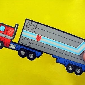 Optimus Prime Sticker - Transformers G1 Style 6.5" Truck Decal for Laptop, Water Bottle etc.
