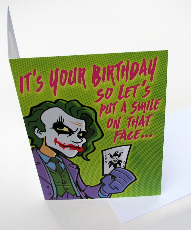 joker birthday card professional quality the dark knight