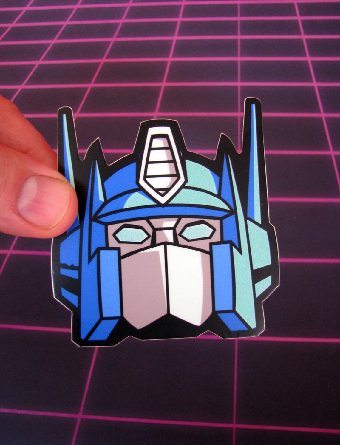 Optimus Prime Sticker Transformers Die Cut Head Decal for Etsy