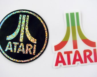 Atari-logotypklistermärkesset – Glittriga och transparenta vinyldekaler