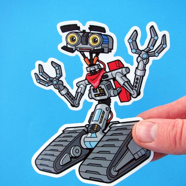 Johnny Five Vinyl Sticker - Short Circuit Movie Die Cut Decal for Laptop, Skateboard, Vehicle, and more!