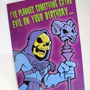 Skeletor Birthday Card - Masters of the Universe Professional Quality Funny MOTU Greeting Card