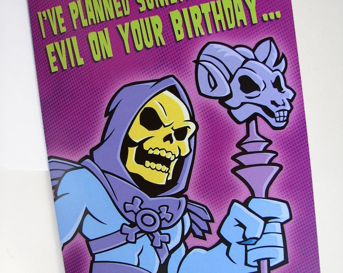 Skeletor Happy Birthday Skelebrate Cake Birthday Card 5x7 - Etsy