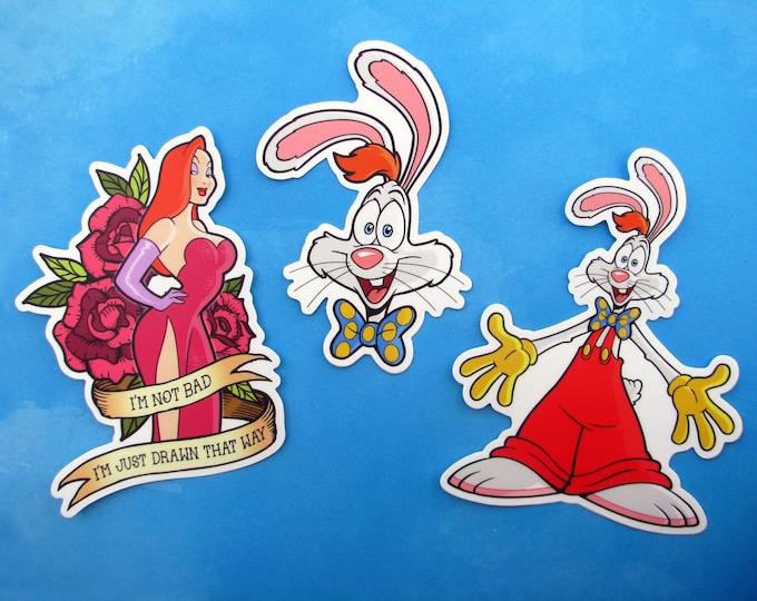 Roger Rabbit's Notebook Roger Rabbit Vinyl Sticker Set - Roger Jessica Rabbit Cartoon Die Cut ...