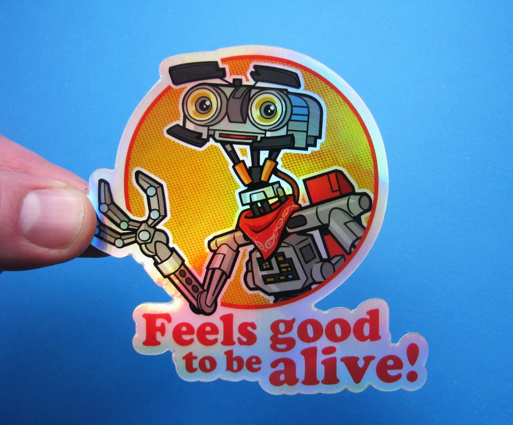 Johnny 5 Holographic Sticker Set – Short Circuit Robot Decals (set of 3 ...